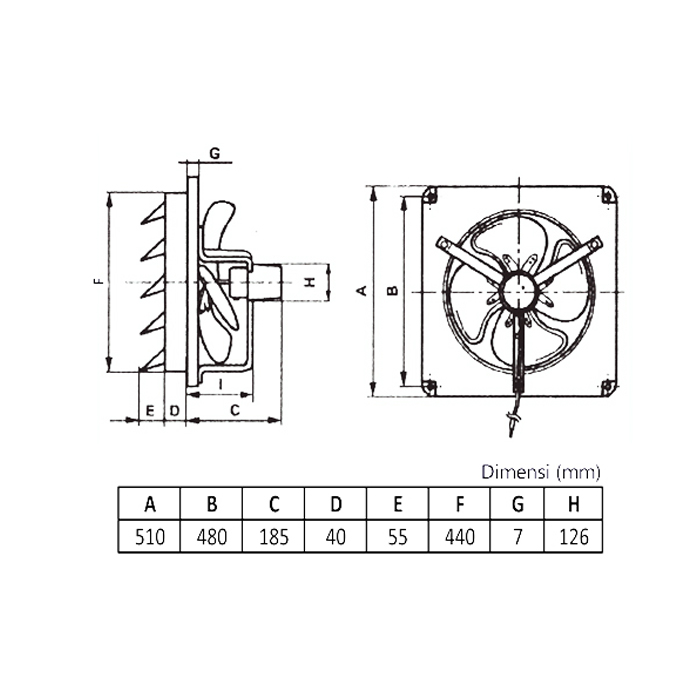 KDK Exhaust Fan Ceiling 16 inch - 40AAS